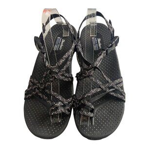 Sketchers Size 11 Reggae Perfect Duo Sport Sandal Shoe Black Grey Outdoor Straps